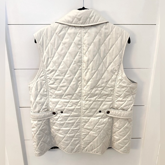 LL BEAN L Riding equestrian white quilted polyester woman gorpcore outdoor vest - Picture 2 of 11